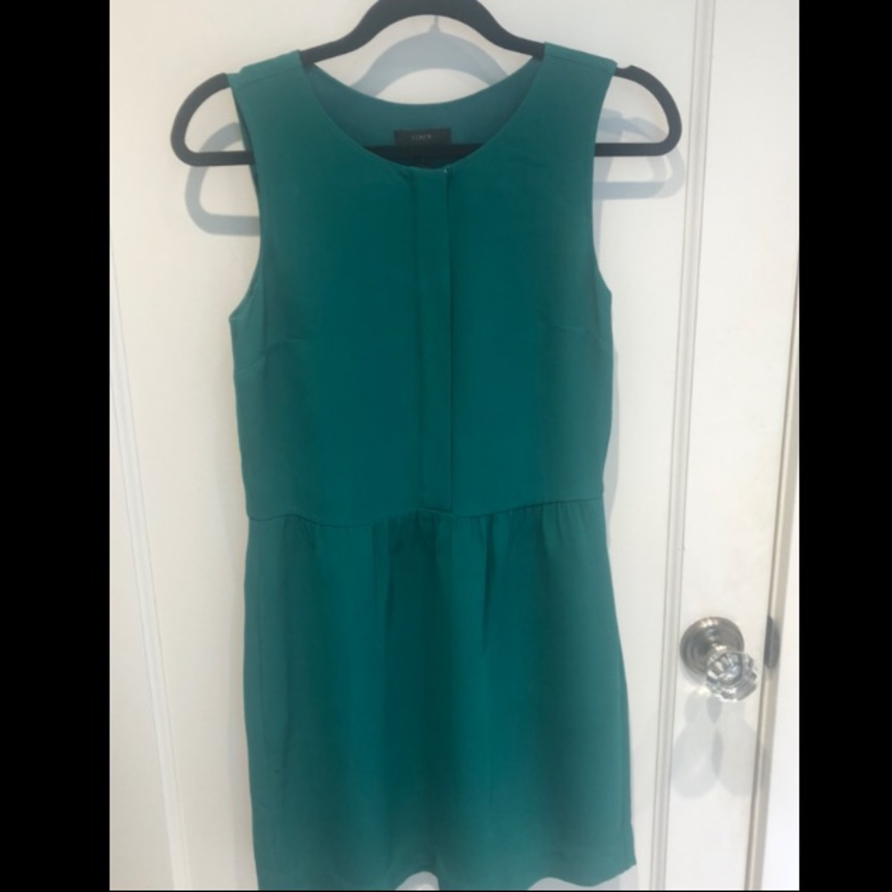 jcrew green button up dress